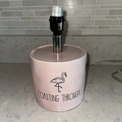 Rae Dunn Artisan Flamingo Coasting Through Pink Table Lamp - Image 1 of 4