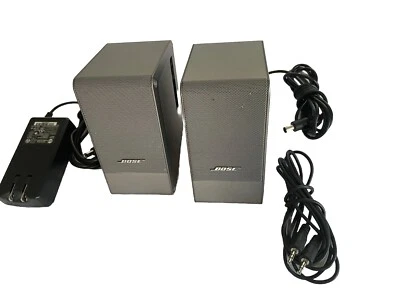 Bose Computer MusicMonitor Computer Speakers Desktop PC Silver Bose Sound Used - Image 1 of 4