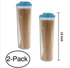 12” Tall Pasta Cereal Rice Beans Storage Container with Measuring Lid (2 -pack)