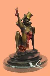 Art Deco Vintage Theater Jazz Sängerin Schauspielerin Tänzerin Bronze Marmor Statue Kunstwerk - Bild 1 von 10