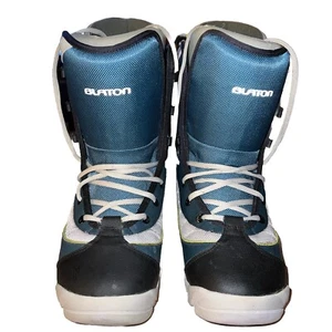 Burton Moto Snowboard Boots Mens Size 9.5 Blue Gray Traditional Lace Vintage - Picture 1 of 6