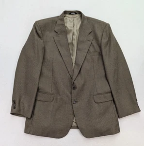 Haggar City Casuals Men's Blazer Jacket Sport Coat Size 48L Beige Plaid - Picture 1 of 17