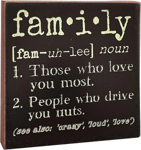 Hearthside Collection The Definition of Family ,Decorative Wood Sign 6-in x 6-in - Picture 1 of 1