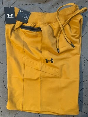 UNDER ARMOUR ELITE SPORTSTYLE CARGO #707 YELLOW OCHRE SHORTS SIZE S MEN $90.00 - Image 1 of 4