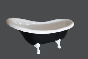Vasca da bagno indipendente RETRÒ nero composito 160 cm sifone Klik-Klak - Foto 1 di 8