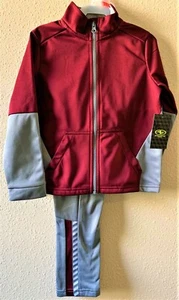 " NEW" Kids Athletic Works Polyester Comfort Jogging Suit Size 4-5 Burgundy/Gray - Picture 1 of 4