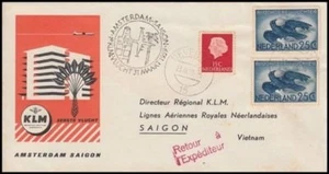 NETHERLANDS 1959 KLM FLIGHT COVER TO SAIGON VIETNAM (ID:383/D46857) - Picture 1 of 1