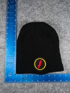 The Flash Beanie Toque Youth One Size Black Knit 100% Acrylic Superhero Comic - Picture 1 of 9