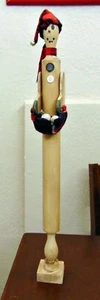 Handcrafted Santa Elf Rolling Pin Christmas Decor - 21" Tall - Unique - Picture 1 of 1