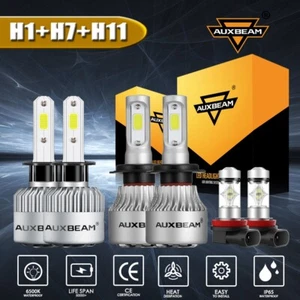 6X AUXBEAM LED Headlight Hi/Lo & Fog Bulbs Combo Kits White For BMW X5 2005-2013 - Picture 1 of 12