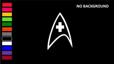 STAR TREK INSIGNIA MEDICAL,  Decal Stickers for Cars, Windows, Laptops, Tablets - Image 1 of 4
