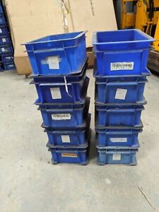 10 X STACKABLE PLASTIC PARTS BINS APPROX 30 x 20 x 10mm ( EACH ) 