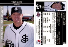 Steve Decker 2008 Grandstand San Jose Giants #1 Card *AutographDen*