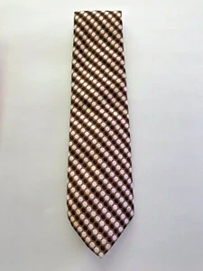 Vtg. Men's Tie Necktie Montgomery Ward 100% Imported Polyester Brown White Black - Picture 1 of 3