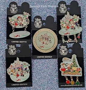 Disney DLR DCL 2004 Merriest Place Holidays Mickey Minnie Donald 5 Pin LE Lot - Picture 1 of 1