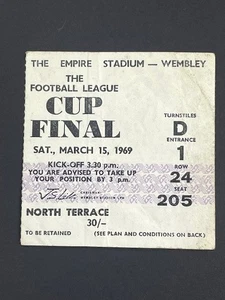 1969 ARSENAL V SWINDON TOWN 15-03-1969 LEAGUE CUP FINAL TICKET @ WEMBLEY STADIUM - Imagen 1 de 1