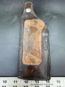 SAFARILAND 2" R/H BLK LEATHER BASKET WEAVE HOLSTER NICE (A0445) - Picture 1 of 5