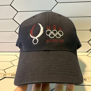 USA Being 08 Olympics Logo Embroidered 10% Cotton Vintage Structured Hat Cap - Picture 1 of 11