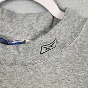Vintage Reebok Shirt Herren grau Langarm Stehkragen Logo Sport Fitnessstudio Outdoor - Bild 1 von 12