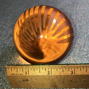 Kristallglas Kugel Kugel geätzt Sunburst Schreibtisch Ornament Dekoration Bernstein 3" - Bild 1 von 6