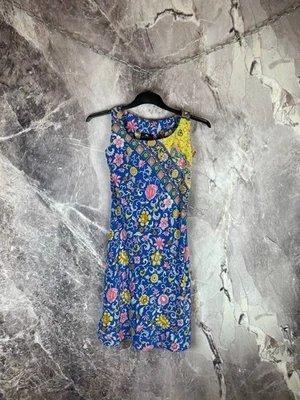 Vestido justo ETRO seda linho estampa paisley colorido brilhante sem mangas tamanho 44  - Imagem 1 de 4