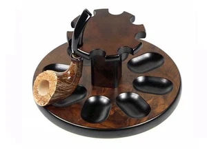 Pose-pipes à 8 places - “Rond“ en bruyère de noix - Picture 1 of 1