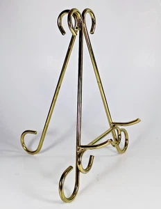 Gold Brass Toned Easel, Display Stand. 10.5" Tall, 9" Long, 8.5" Wide. - Picture 1 of 7