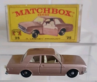 MATCHBOX LESNEY No. 25 FORD CORTINA MK II MET. BROWN BOXED COLLECTABLE VINTAGE.  - Image 1 of 4