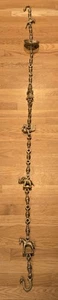 Cadena de animales oscilantes de latón macizo 6 pies 6 elefantes grulla pájaros dioses caballo 10,5 libras - Imagen 1 de 15