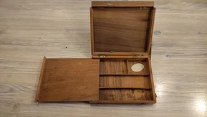 Antique -Vintage french Paris artist Oak Wood paint thumb box -plein air - Picture 1 of 24