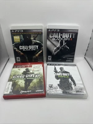 Lot of 4 PS3 PlayStation 3 Games - Call of Duty Bundle Black ops 1, 2, MW1, MW3 - Image 1 of 4
