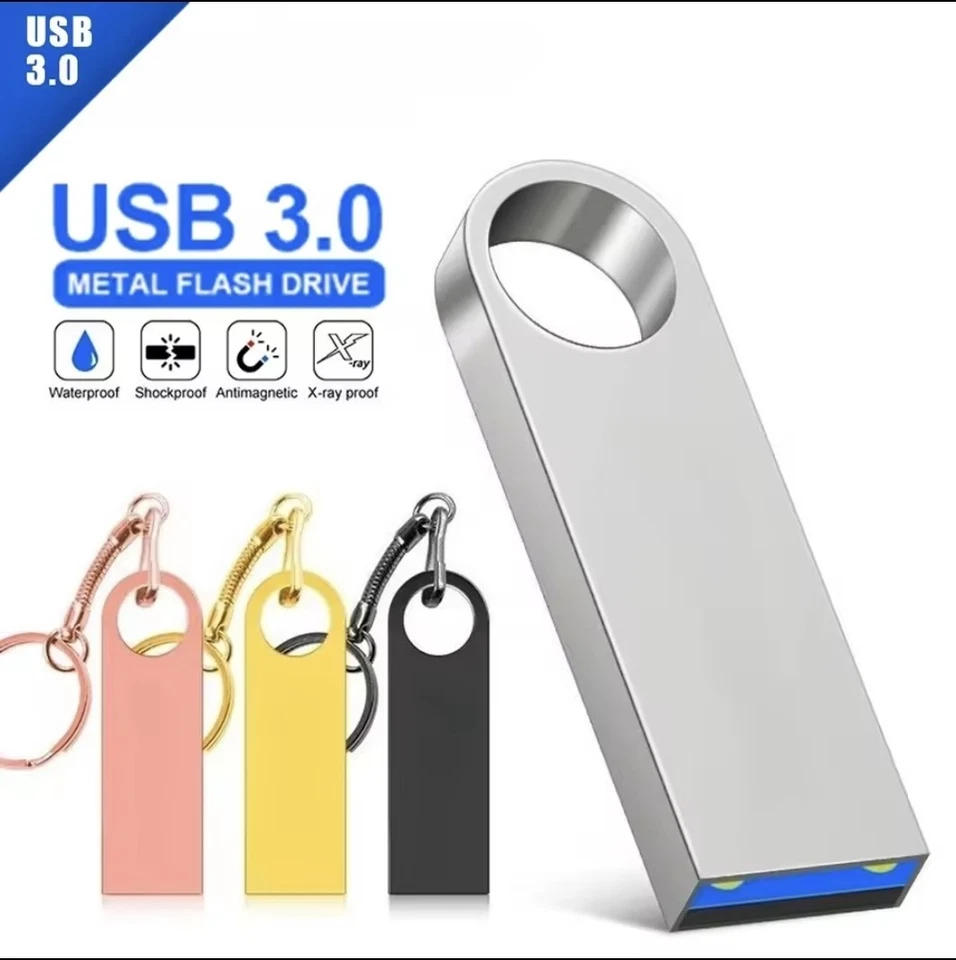 4TB - USB 3.0 Metal Flash Drive Waterproof Keychain Pen Drive - Image 1 of 4