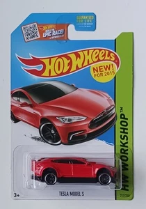 2015 Hot Wheels New Models Tesla Model S Error Car Rivets Are Unspun (Rare) - Picture 1 of 5