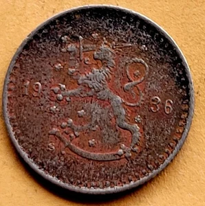 1936 Finland 25 Pennia Low Mintage KM# 22  - Picture 1 of 2