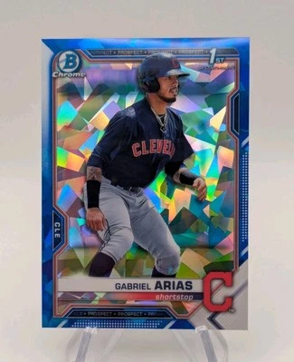 Gabriel Arias 2021 1st Bowman Chrome Sapphire Edition Baseball #BCP-89 Guardians - Image 1 of 2