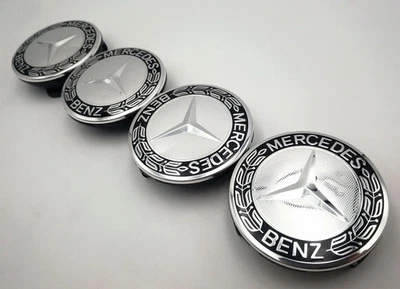 Fit For Mercedes-Benz E C GLA GLK 75MM Wheel Centre Hub Cover Caps Emblem 4pack Foto 1 de 4