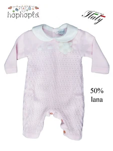 Schlafanzug Neu Geboren Winter Aus Wollmischung Prima Geburt Made IN Italy - Picture 1 of 2
