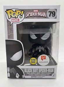 Funko POP Glow In The Dark Black Suit Spider-Man 79 GITD Walgreens Exclusive - Picture 1 of 7