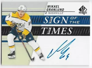 19/20 SP AUTHENTIC SIGN OF THE TIMES AUTOGRAPH Mikael Granlund #SOTTMG GROUP F - Picture 1 of 1