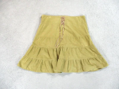 Falda American Eagle para mujer 8 marrón pana en capas boho lazo ligero Foto 1 de 4