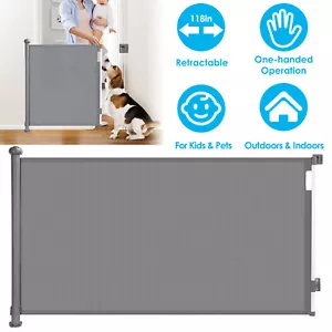 3" -118" Wide Baby Security Gate Retractable Pet Toddlers Safety Stair Gate Door - Picture 1 of 15