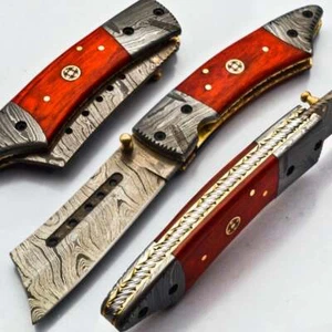 Cuchillo Plegable, Cuchillo de Bolsillo, Cuchillo Plegable de Caza, Cuchillo de Camping Cuchillo Damasco - Imagen 1 de 9