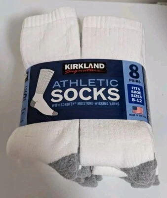 Calcetines deportivos Kirkland Signature para hombre talla 8-12 8 pares Foto 1 de 2