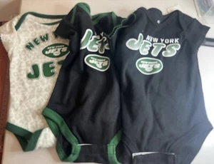 NFL New York JETS 3 Piece Set Infant Creeper Bodysuit 3-6 Months NEW w Tags - Picture 1 of 5