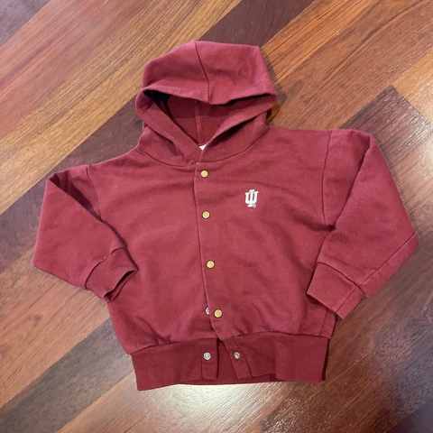 NCAA IU Indiana University Hoosiers Crimson Snap Up Sweatshirt Jacket Sz 3T Cover