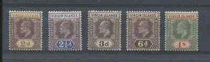 British Virgin Islands KEVII 1904 2d to 1/ mint o.g. hinged - Foto 1 di 1
