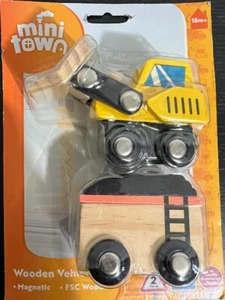 Wooden Vehicles 2 Pack Toys New Unopened Earth Mover Magnetic Free Fast Delivery - Picture 1 of 4