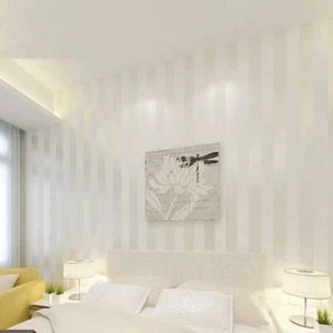 Rollo de papel tapiz moderno minimalista de curva rural a rayas dormitorio 57 pies cuadrados - Imagen 1 de 16