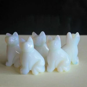 1.5'' Hand Carved gemstone crystal cat figurine animal carving statue home decor - Picture 1 of 40