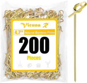 200PCS Cocktail Picks Bamboo Skewers for Appetizers, Fancy Toothpicks for Appeti - Picture 1 of 12